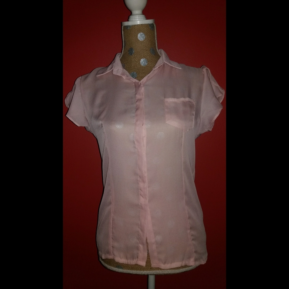 NIB Choies Light Pink Button Down Blouse